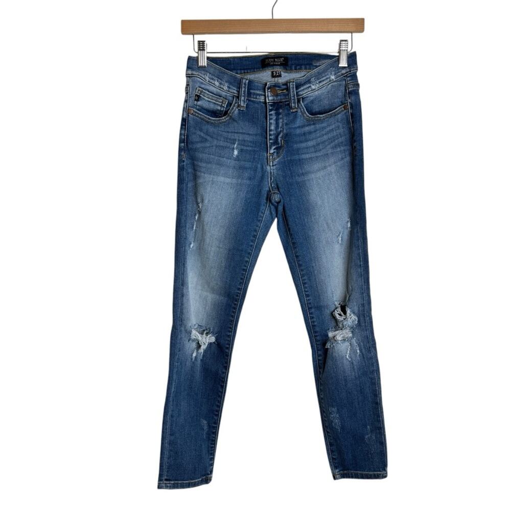 Judy Blue Relaxed Fit Distressed Jeans Denim Pants Women's Size 27